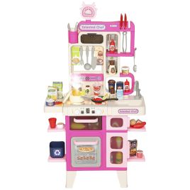 AURVEN Pretend Play Kitchen Set Kids Toy Kitchen - Pink
