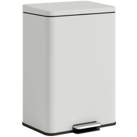 SALVEN Kitchen Rubbish Bin Metal Pedal Soft Close 20L - Cream