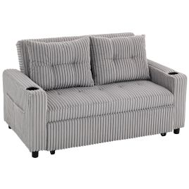 VEXLORN Fabric 2 Seater Clikc Clack Sofa Bed - Light Grey