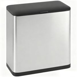 SELVONIX 8L Hanging Rubbish Bin with Lid and Removable Inner Bucket - Silver