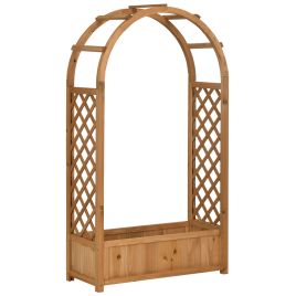 CARENA Wooden Arch Trellis Planter - Brown