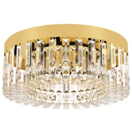 Quaglen Gold Tone Glass Crystal Ceiling Light - 40cm