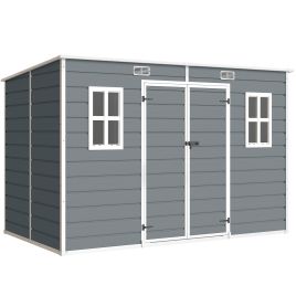 DALWICK Grey Aluminium 10x6 ft Storage Shed - 303cm