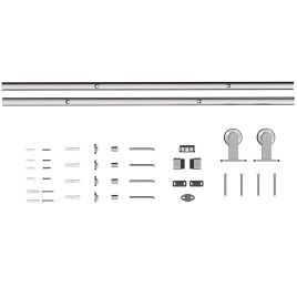 Glydene Silver Stainless Steel Sliding Door Kit 200cm
