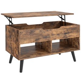 Moniva Rustic Brown Metal Coffee Table - 75cm