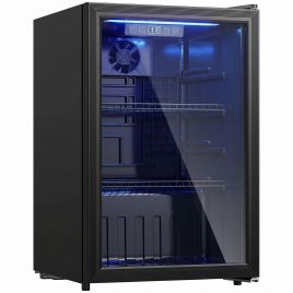 CREDITON 70L Under Counter Drinks Fridge for 70 Cans with LED Light - Black