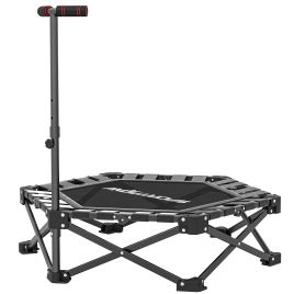 ARLESEY 42 Inch Foldable Mini Trampoline with 3 Level Adjustable Handle for Adults - Black