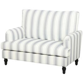 BLOOMFORD Velvet Accent Armchair with Striped Upholstery - Grey