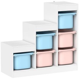 AMBERBRIDGE 3-Tier Kids Toy Storage Organiser with Removable Bins - Multi-Colour