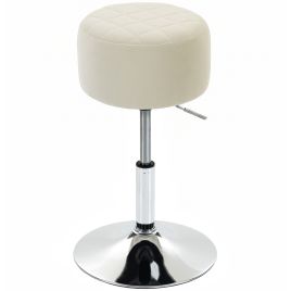 BROOKBROOK Adjustable Swivel Velvet-Feel Bar Stool - Beige
