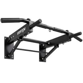 ATLASWELL Foldable Wall-Mounted Pull-Up Bar, 120kg Capacity - Black