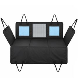 CLAYDALE Waterproof Dog Car Seat Hammock with Mesh Window - Blue