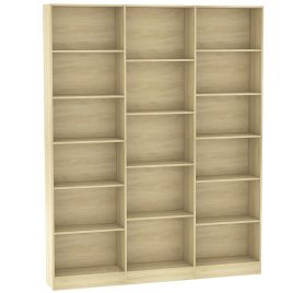 ASPENMOOR 6-Tier Bookcase with Open Storage - Oak