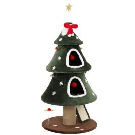 ASHLEY 132cm Christmas Cat Tree with Dual Condos and Sisal Ladder