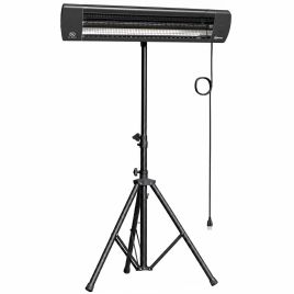 BLOOMTON 2500W Infrared Patio Heater with Tripod and Timer - Black