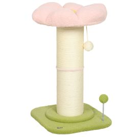 COMETTON Flower Cat Tree with Sisal Scratching Post, Bed and Toy Balls