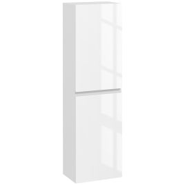 ALDERSIDE Tall Bathroom Storage Cabinet with 2 Cupboards - White