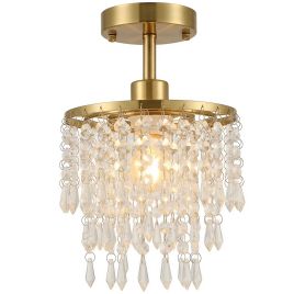 BRIARGATE Crystal Ceiling Light with 57 Strands - Gold Tone