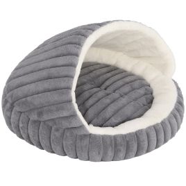CLAYBROOK Cat Cave Bed with Washable Cushion - Grey