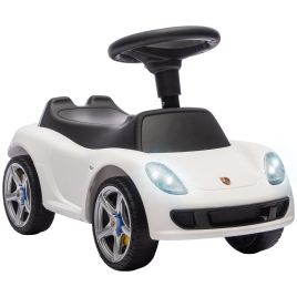 BROOKHILL Porsche Licensed Toddler Push Car with Horn and Lights - White