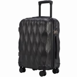 CLAYGATE 20-Inch ABS Carry-On Suitcase with TSA Lock - Black