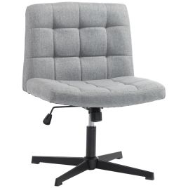 COASTPOINT Armless Linen Office Chair with Wide Seat and Rocking Function - Grey