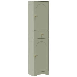 BEACONWELL Tall Bathroom Cabinet with Arched Doors - Light Green
