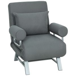 BEACONWOOD 3-in-1 Folding Single Sofa Bed with Adjustable Backrest - Dark Grey