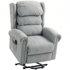 COLMARON Velvet-Feel Electric Riser Recliner Chair - Grey