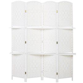 ANCHORWOOD 4-Panel Folding Privacy Screen, 160 x 170cm - White