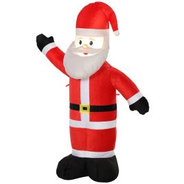 BEACONHILL 5ft Velvet-Look Inflatable Santa Christmas Decoration - Red