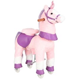 BROOKWORTH Pedal Ride-On Horse with Rotating Head and Neighing Sound - Pink