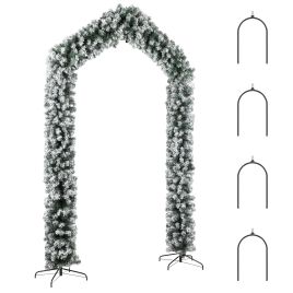 BEACONVIEW 9ft Snow-Flocked Christmas Tree Arch with 1,400 Tips - Green