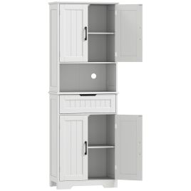 AMBERWELL 172cm Kitchen Pantry Cupboard with Open Counter - White