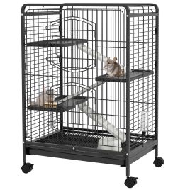 ALDERBRIDGE 4-Tier Small Animal Cage, 95cm - Black