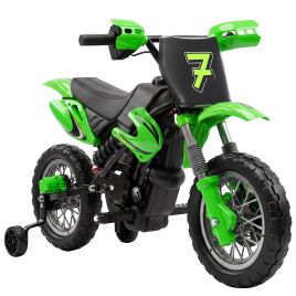 CEDARMOOR 12V Kids Electric Motorbike with Training Wheels - Green