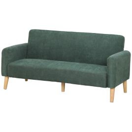 CEDARBROOK 2-Seater Velvet Sofa with Thick Padding - Dark Green