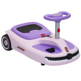 CARDEN 12V Electric Wiggle Car with Pedal, Lights and Music - Purple