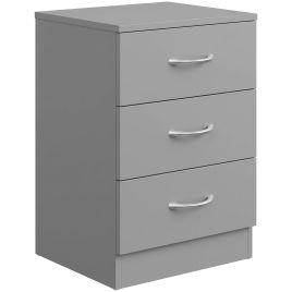 BLAZEGATE Three-Drawer Bedside Table - Grey