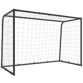 ATLASFORD 6 x 4ft Football Goal with Metal Frame - Black