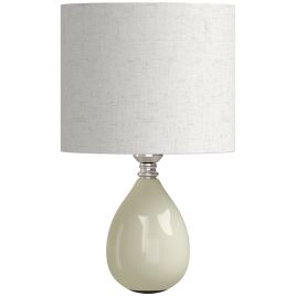 CANVASVIEW Vintage Table Lamp with Fabric Shade - Cream White