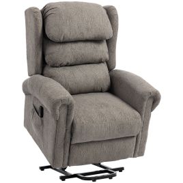 COLMARON Velvet-Feel Electric Riser Recliner Chair with Remote - Dark Grey