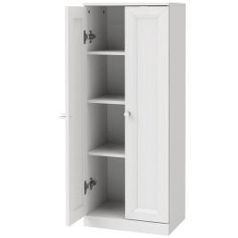 AURAGATE Slim Bathroom Cabinet with 2 Doors and 4 Tiers - White