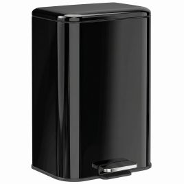 COASTRIDGE 20L Metal Kitchen Pedal Bin with Soft-Close Lid - High Gloss Black