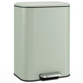 COASTRIDGE 50L Metal Pedal Bin with Soft-Close Lid - Light Green