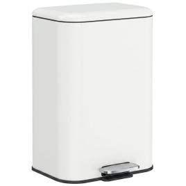 COASTRIDGE 20L Metal Kitchen Pedal Bin with Soft-Close Lid - Cream White