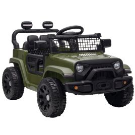 CLAYHILL 12V Kids Electric Car with Remote, Dual Motors and Suspension - Dark Green
