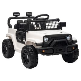 CLAYHILL 12V Kids Electric Car with Remote, Dual Motors and Suspension - White