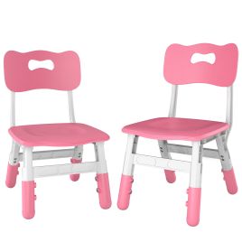 COMETBROOK Set of 2 Kids Desk Chairs, Height Adjustable, Ages 1.58 - Pink