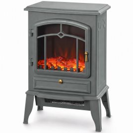 CANVASSTONE Freestanding Electric Fireplace Stove, 10002000W - Grey